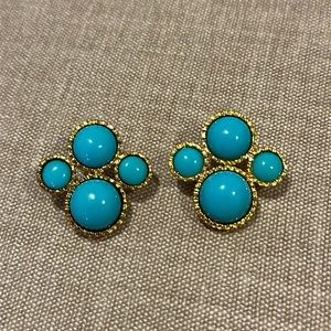 Retired Kenneth Jay Lane Turquoise & Gold Earrings
